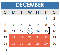 District School Academic Calendar for Huppertz Elementary for December 2023