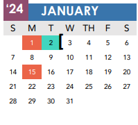 District School Academic Calendar for Carvajal Elementary School for January 2024