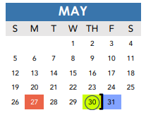 District School Academic Calendar for Irving Middle for May 2024