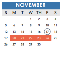 District School Academic Calendar for Bonham Elementary School for November 2023