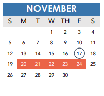 District School Academic Calendar for Lanier High School for November 2023