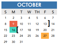 District School Academic Calendar for Briscoe Academy for October 2023