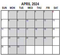 District School Academic Calendar for Alternative Learning Center for April 2024