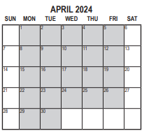 District School Academic Calendar for Hunt Elementary for April 2024