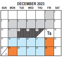 District School Academic Calendar for Alternative Learning Center for December 2023