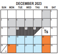 District School Academic Calendar for Golden Valley Middle for December 2023