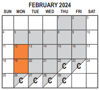 District School Academic Calendar for Warm Springs Elementary for February 2024