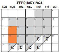 District School Academic Calendar for Alternative Learning Center for February 2024