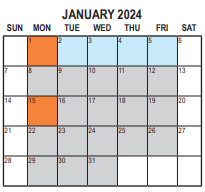 District School Academic Calendar for Cole Elementary for January 2024