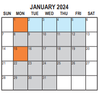 District School Academic Calendar for Alternative Learning Center for January 2024
