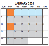 District School Academic Calendar for Vermont Elementary for January 2024