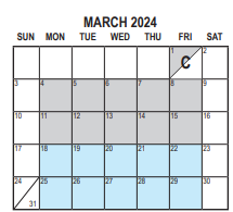 District School Academic Calendar for Hunt Elementary for March 2024