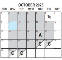 District School Academic Calendar for Cajon High School for October 2023