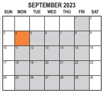 District School Academic Calendar for Alternative Learning Center for September 2023