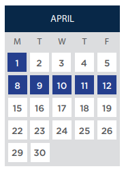 District School Academic Calendar for Visitacion Valley Middle for April 2024