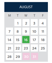 District School Academic Calendar for Drew Elementary for August 2023