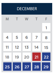 District School Academic Calendar for Drew Elementary for December 2023