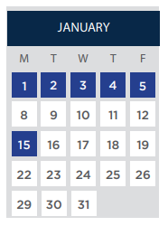 District School Academic Calendar for Lau Elementary for January 2024