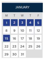 District School Academic Calendar for Roosevelt Middle for January 2024