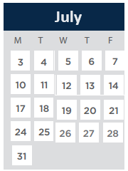 District School Academic Calendar for Hillcrest Elementary for July 2023