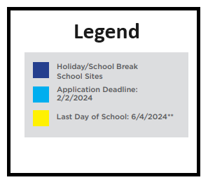 District School Academic Calendar Legend for Drew Elementary
