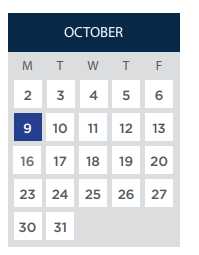 District School Academic Calendar for Cross Cultural Enviromental Leadership (xcel) Acad for October 2023