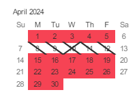 District School Academic Calendar for Community Career Academy (CONT.) for April 2024