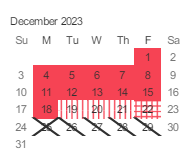 District School Academic Calendar for Bachrodt (walter L.) Elementar for December 2023