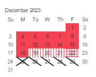 District School Academic Calendar for Broadway High (CONT.) for December 2023