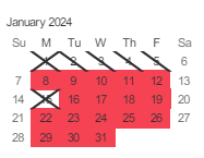 District School Academic Calendar for Gunderson Plus (CONT.) for January 2024