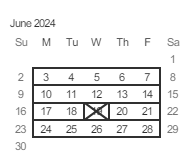 District School Academic Calendar for Hacienda Science/environmental Magnet (elem) for June 2024