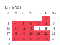 District School Academic Calendar for San Jose High Academy Plus (CONT.) for March 2024