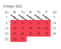District School Academic Calendar for Bachrodt (walter L.) Elementar for October 2023
