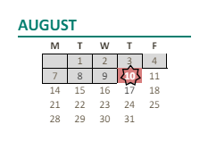 District School Academic Calendar for Choices Charter for August 2023