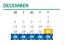 District School Academic Calendar for Marvin Marshall Children Center Elementary for December 2023