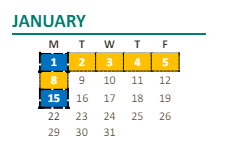 District School Academic Calendar for Marvin Marshall Children Center Elementary for January 2024
