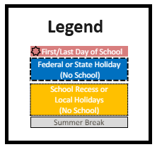 District School Academic Calendar Legend for Twin Lakes Elementary