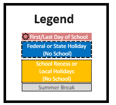 District School Academic Calendar Legend for Green Oaks Fundamental (ELEM.)