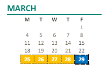District School Academic Calendar for Palos Verde Continuation for March 2024