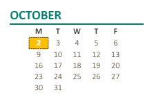 District School Academic Calendar for El Sereno Alternative EDUC. (ALTERN.) for October 2023