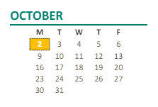 District School Academic Calendar for Dyer-kelly Elementary for October 2023