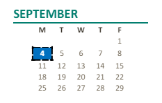 District School Academic Calendar for Kingswood Elementary for September 2023
