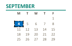 District School Academic Calendar for Woodside Elementary for September 2023