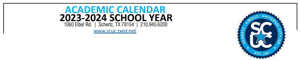 District School Academic Calendar for Dobie Junior High