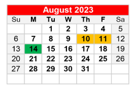District School Academic Calendar for Joseph L Block Jr High School for August 2023