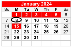 District School Academic Calendar for Joseph L Block Jr High School for January 2024