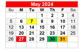 District School Academic Calendar for Joseph L Block Jr High School for May 2024