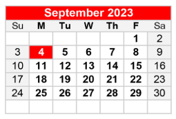 District School Academic Calendar for Joseph L Block Jr High School for September 2023
