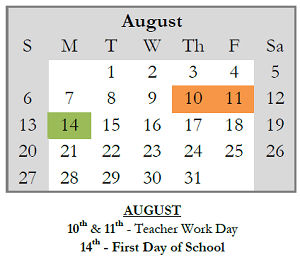 District School Academic Calendar for Charles N Scott Middle School for August 2023