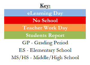 District School Academic Calendar Legend for Charles N Scott Middle School